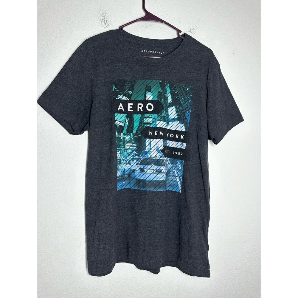 Aeropostale Aero Taxi Scene Graphic T-shirt Black Size L